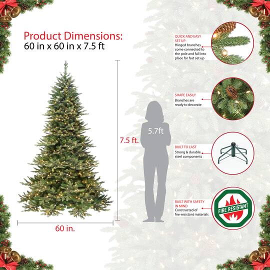 7.5ft. Pre-Lit Royal Majestic Douglas Fir Downswept Artificial Christmas Tree, Clear Lights